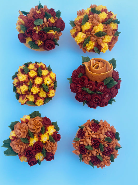 Fall Floral Cupcakes